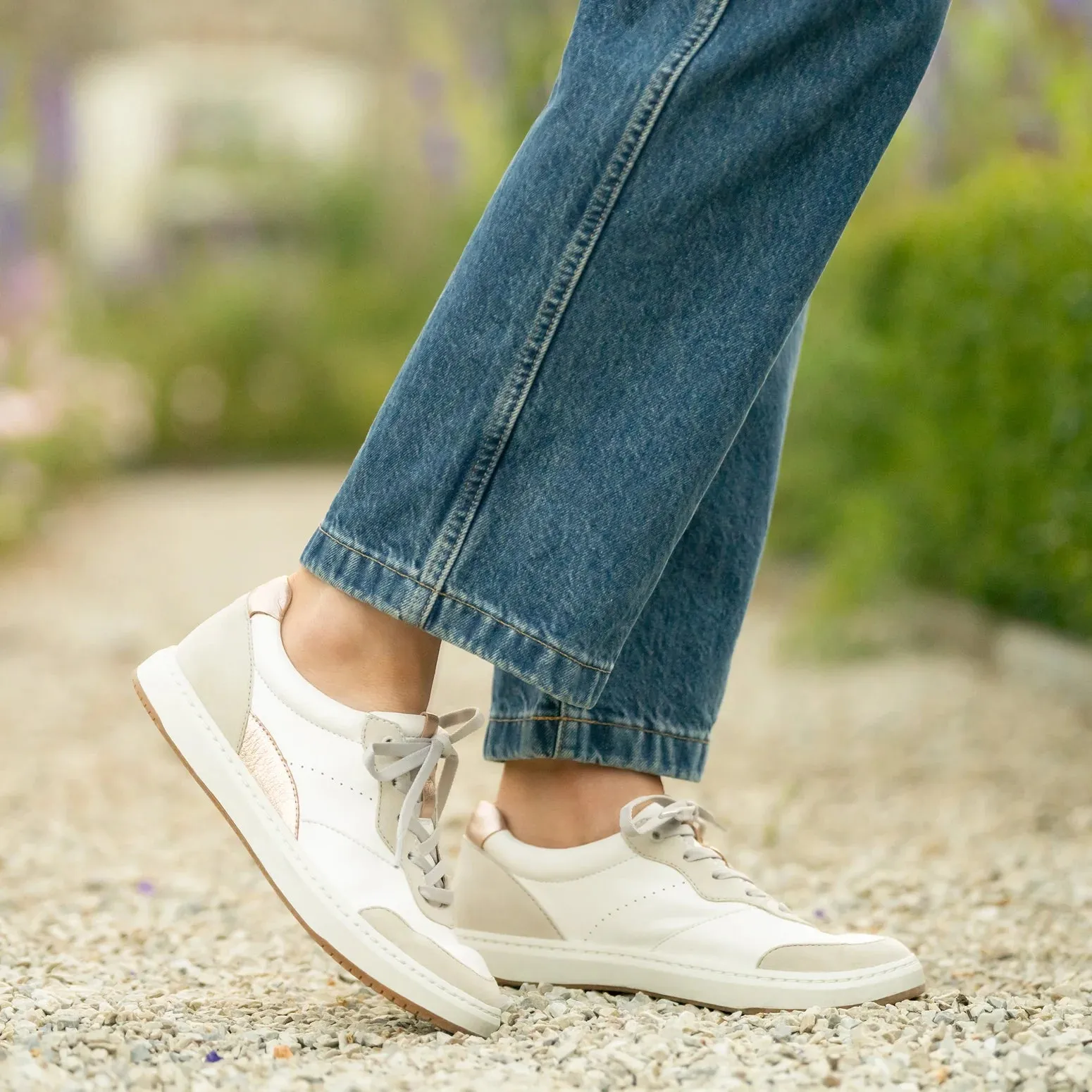 DANSKO JOSEY WHITE ROSE GOLD NAPPY SNEAKER