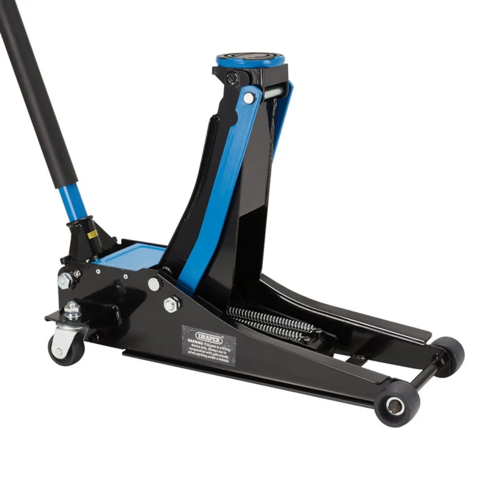 Draper 2.25 Tonne Low Entry Trolley Jack with Quick Lift - Blue - EX-D