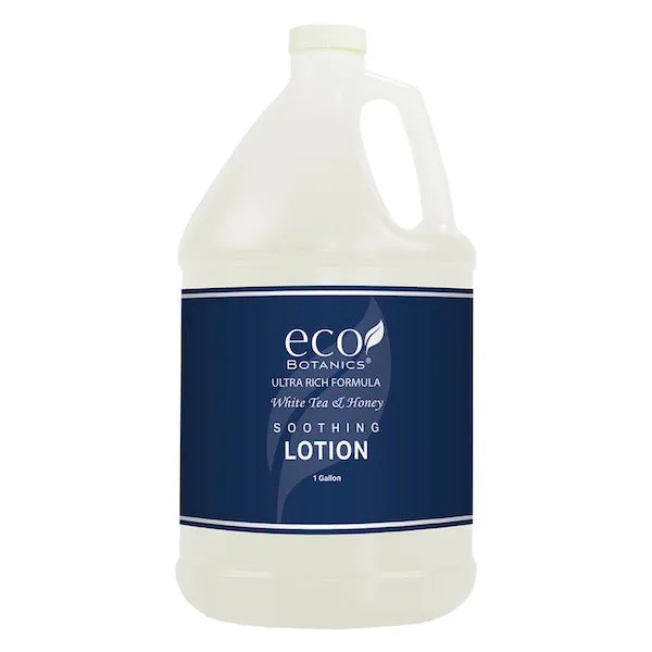 Eco Botanics White Tea & Honey Bath Toiletry 4 Pack Gallon Set