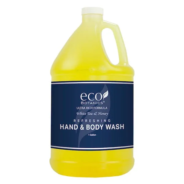 Eco Botanics White Tea & Honey Bath Toiletry 4 Pack Gallon Set