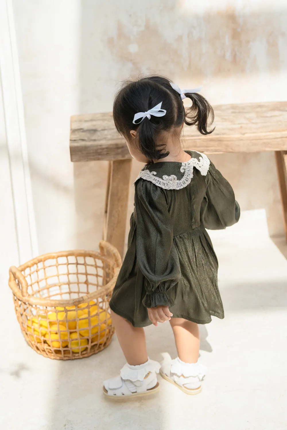 Evergreen Lace Baby Dress