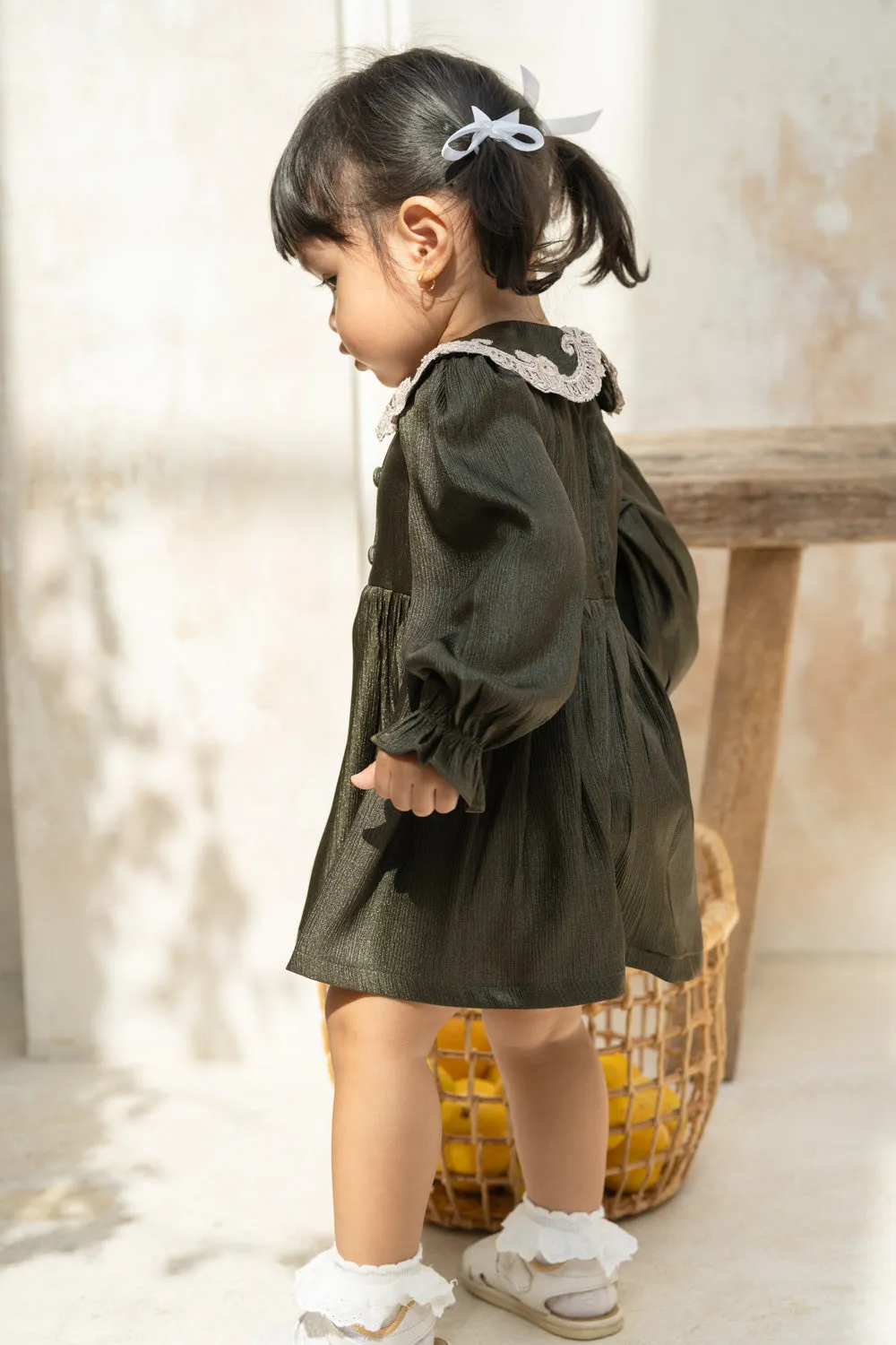 Evergreen Lace Baby Dress