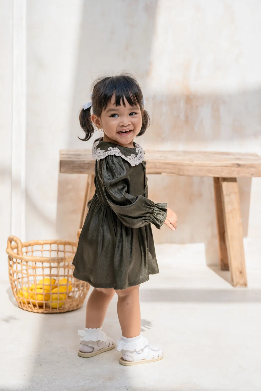 Evergreen Lace Baby Dress