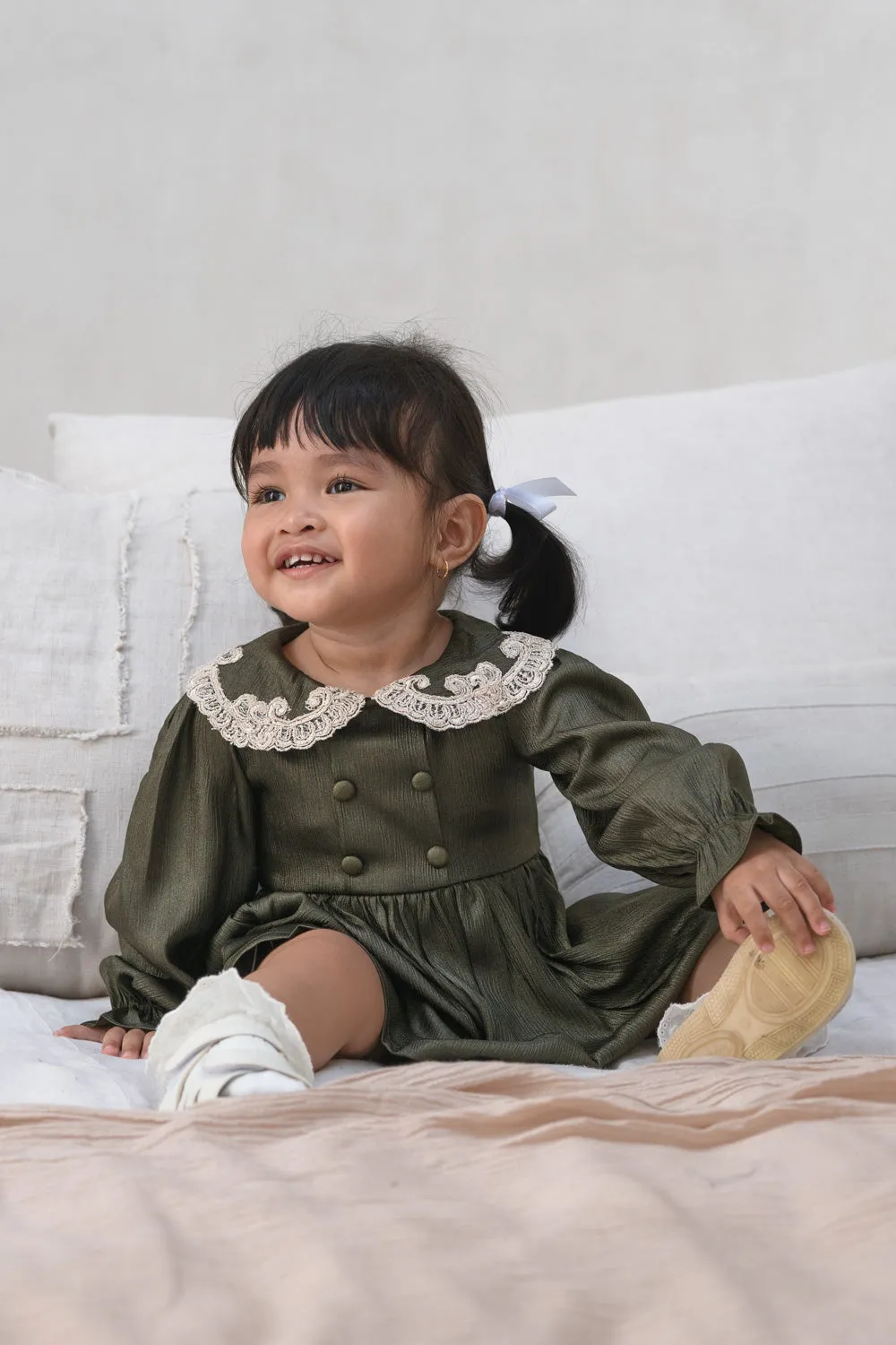 Evergreen Lace Baby Dress