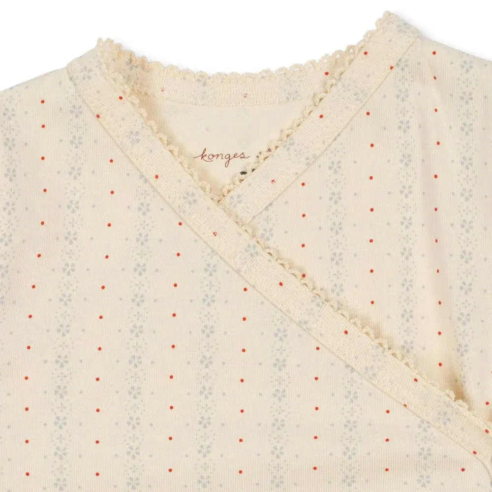 Floral Dot Wrapover Onesie Baby Romper (Fete De Fleur)