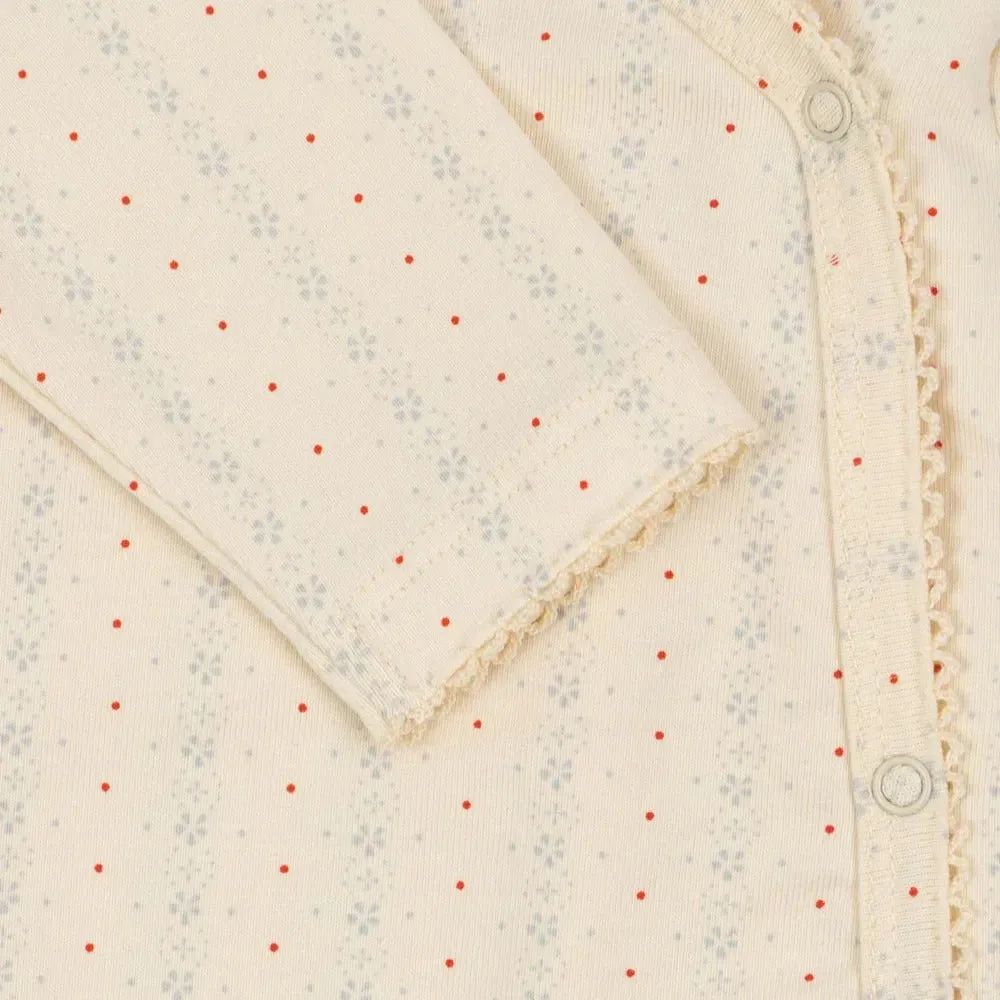 Floral Dot Wrapover Onesie Baby Romper (Fete De Fleur)