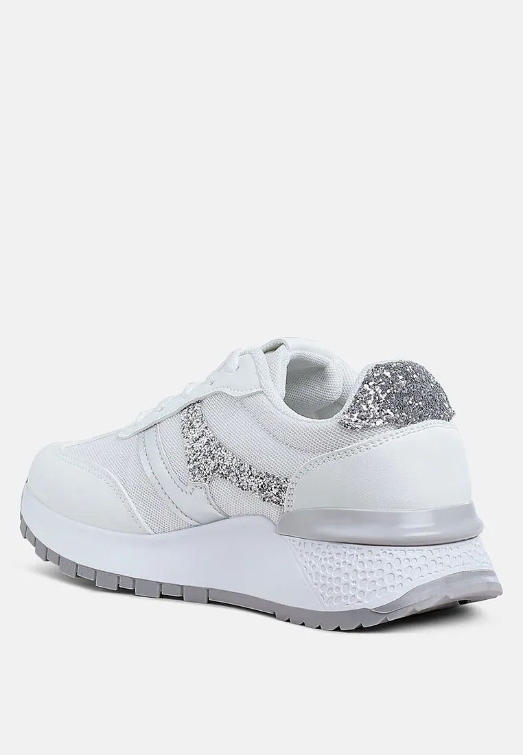 Glitter Detail Chunky Sneakers By RUW