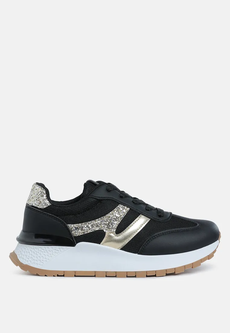 Glitter Detail Chunky Sneakers By RUW