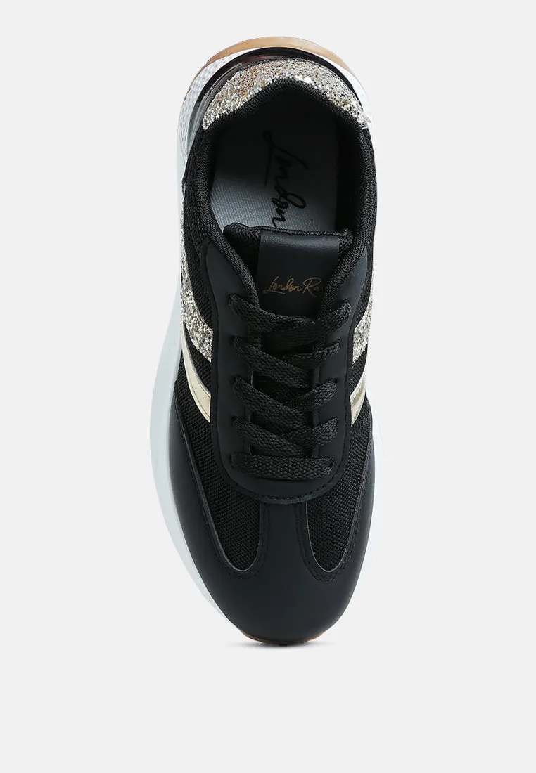 Glitter Detail Chunky Sneakers By RUW
