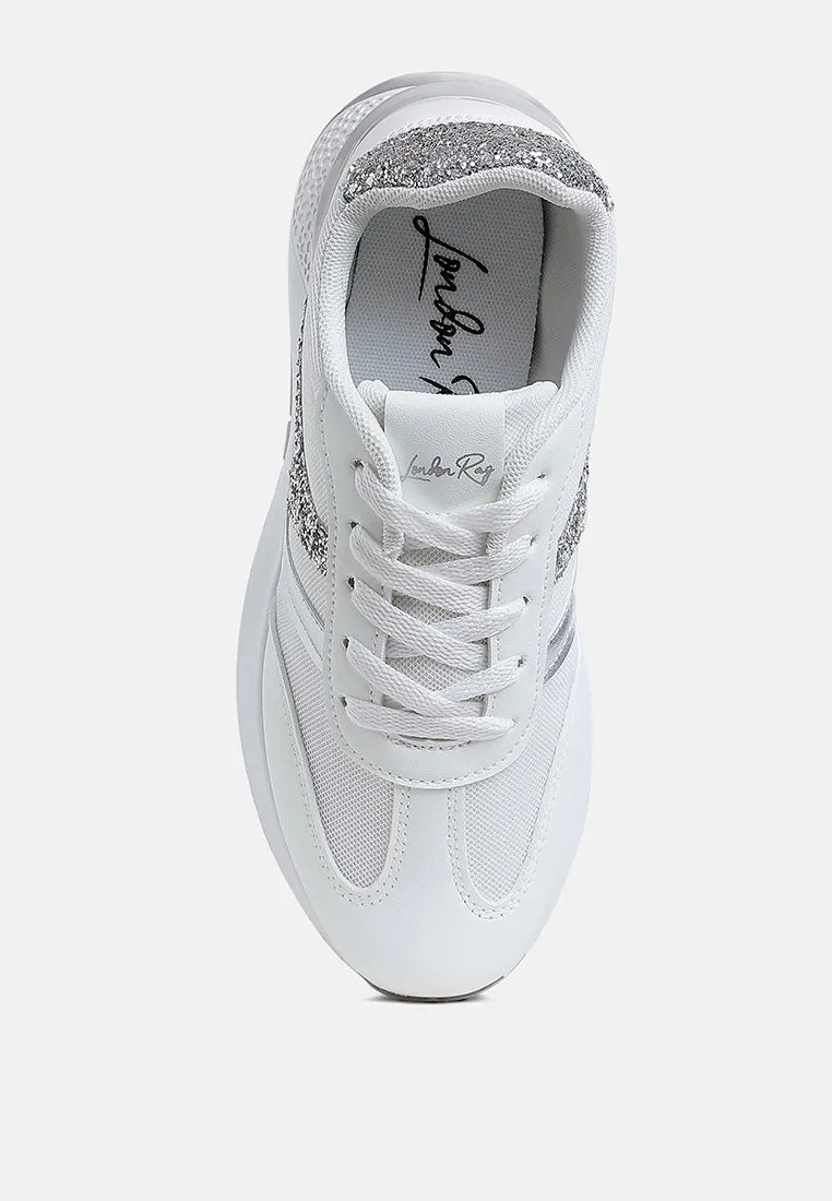 Glitter Detail Chunky Sneakers By RUW