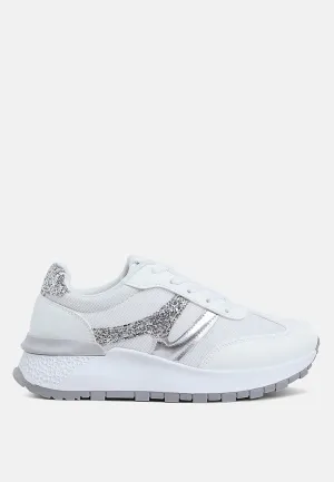 Glitter Detail Chunky Sneakers By RUW