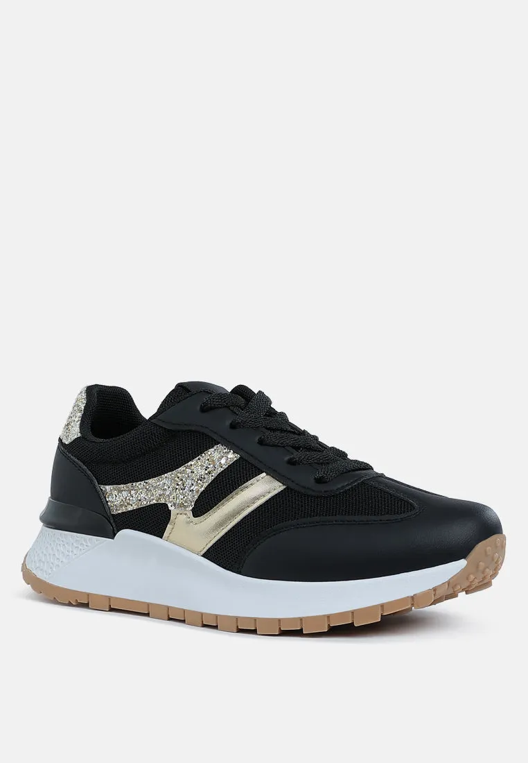 Glitter Detail Chunky Sneakers By RUW