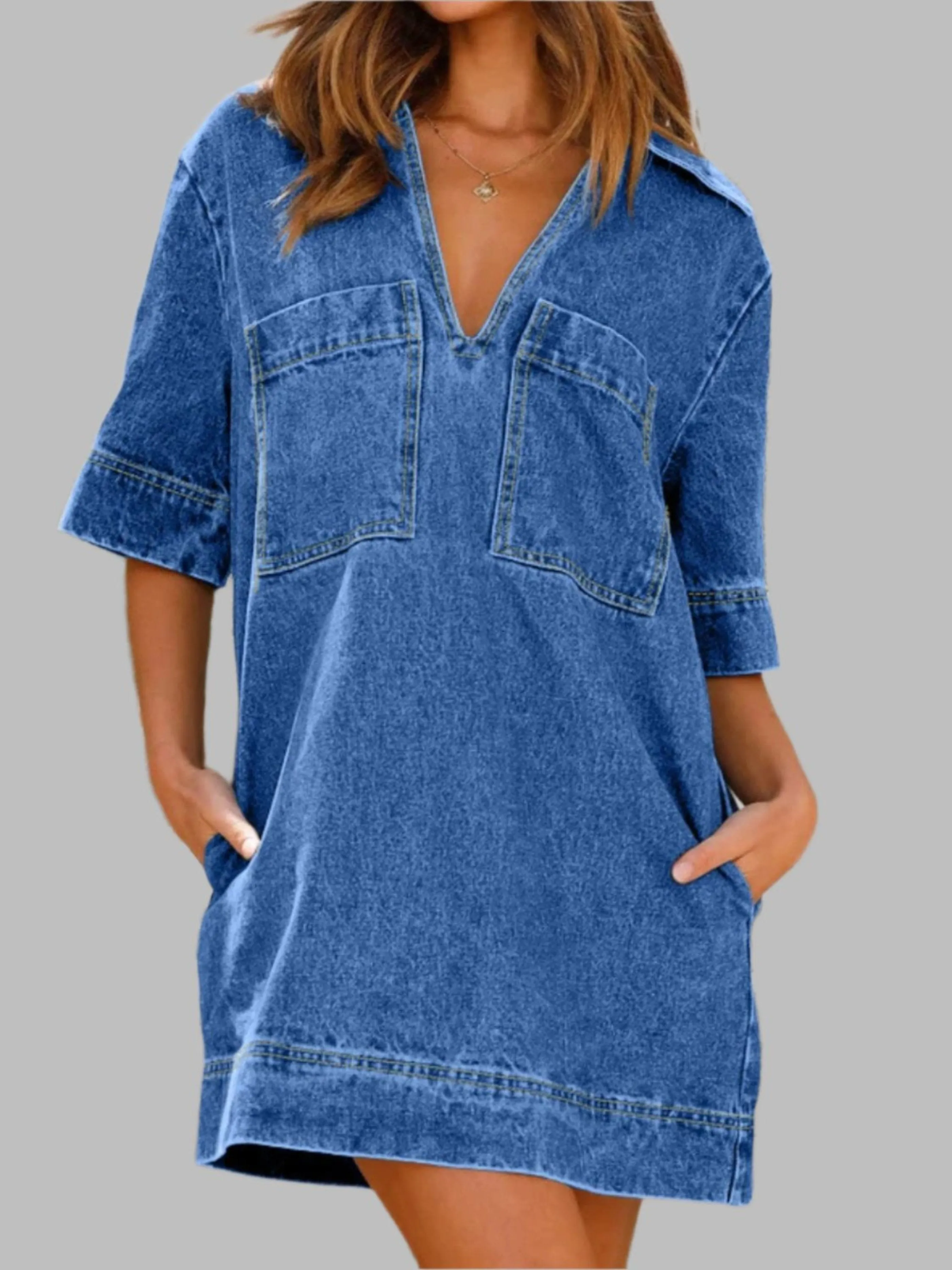 GYPSY - Johnny Collar Denim Dress
