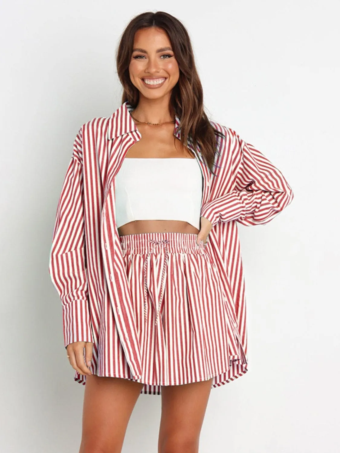 GYPSY - Striped Shirt & Shorts Set