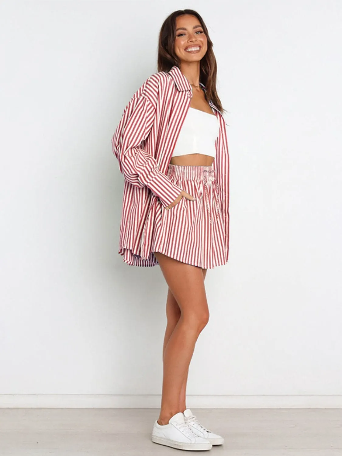 GYPSY - Striped Shirt & Shorts Set