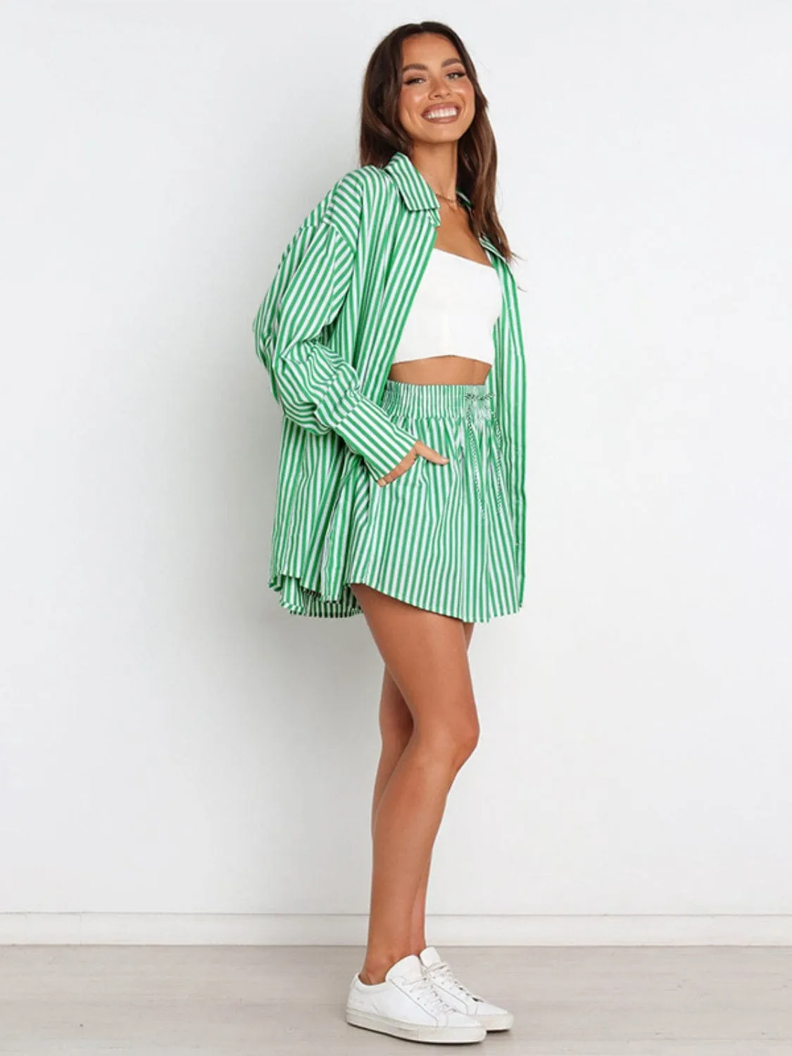 GYPSY - Striped Shirt & Shorts Set