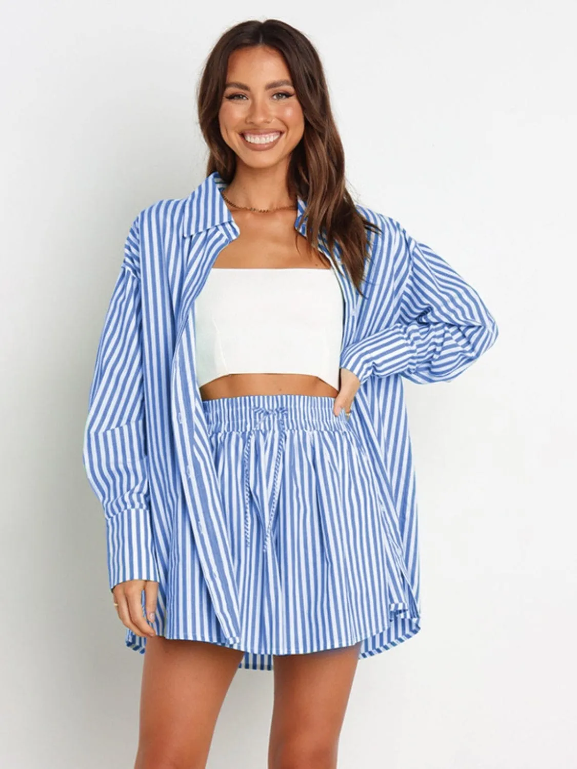 GYPSY - Striped Shirt & Shorts Set