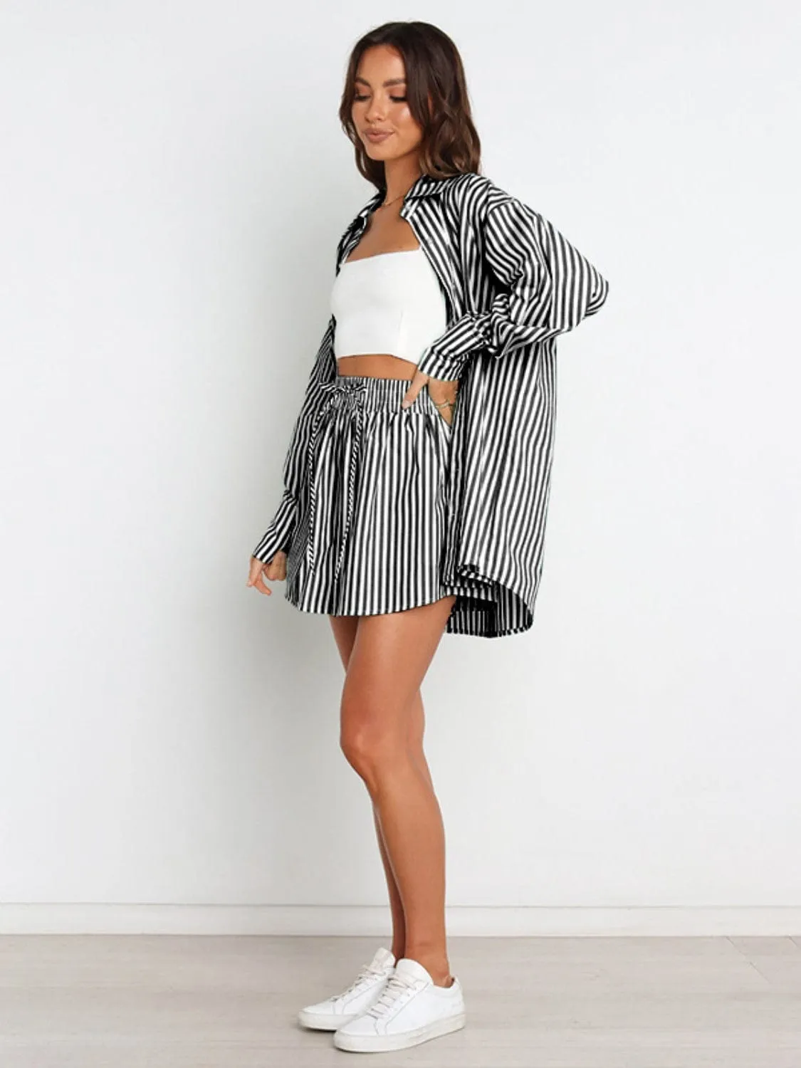 GYPSY - Striped Shirt & Shorts Set