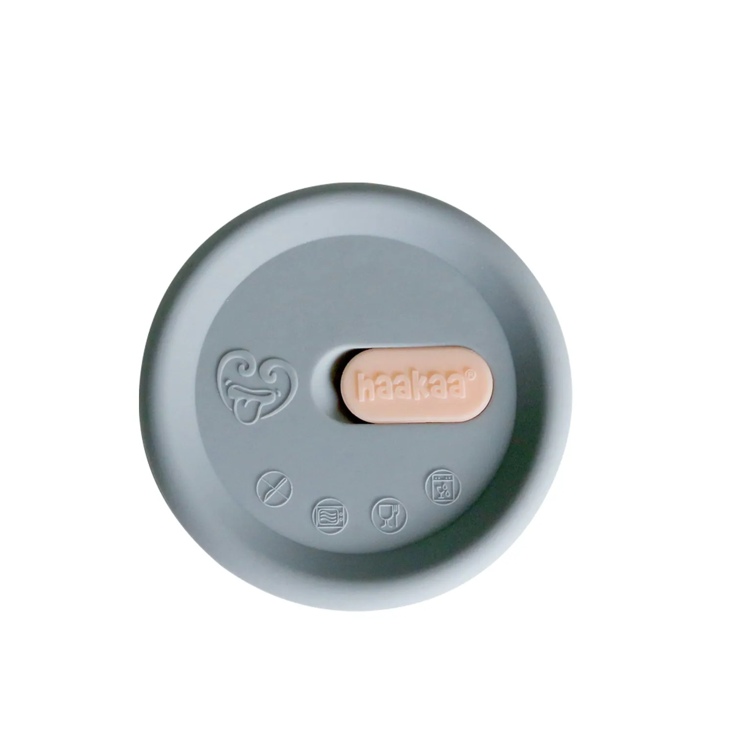 Haakaa Grey Silicone Lid English French fits all pumps) (Min. of 6 multiples of 6)