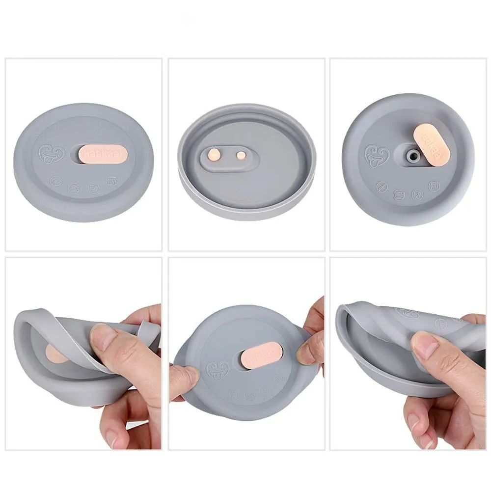 Haakaa Grey Silicone Lid English French fits all pumps) (Min. of 6 multiples of 6)