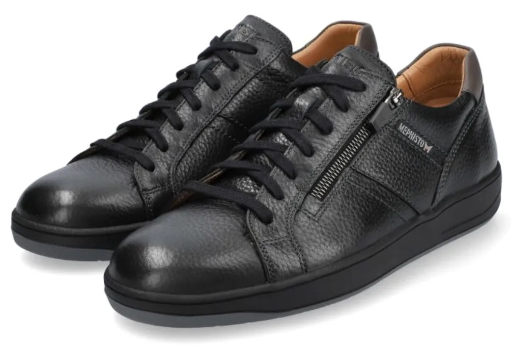 'HENRIK' men's lace-zip sneaker - Black