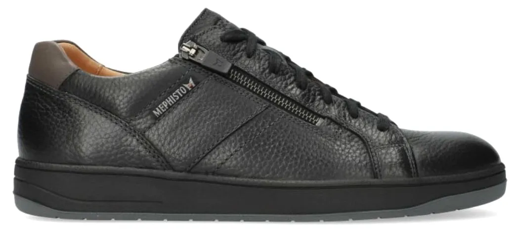 'HENRIK' men's lace-zip sneaker - Black