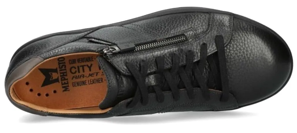 'HENRIK' men's lace-zip sneaker - Black