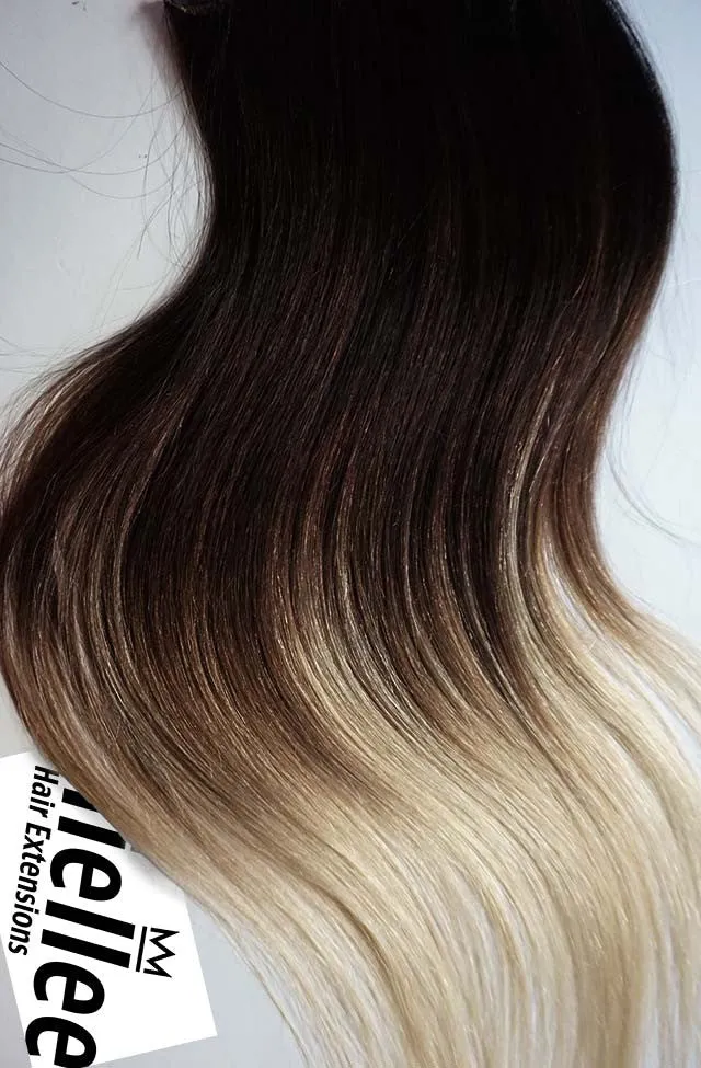 High Contrast Neutral Ombre Machine Tied Wefts - Straight Hair