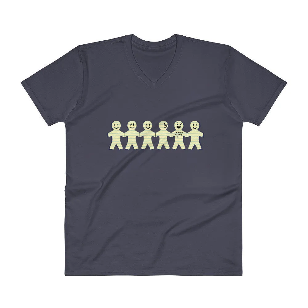 I'm with Stupid V-Neck T-Shirt