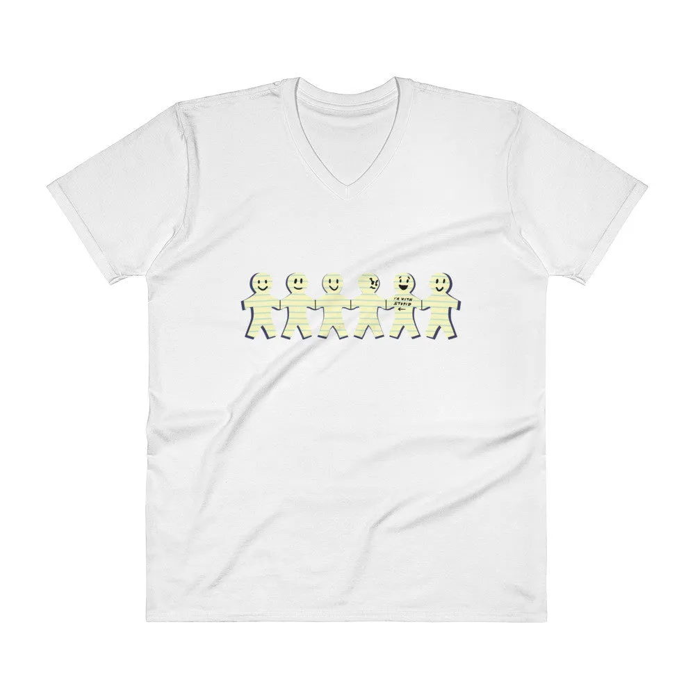 I'm with Stupid V-Neck T-Shirt