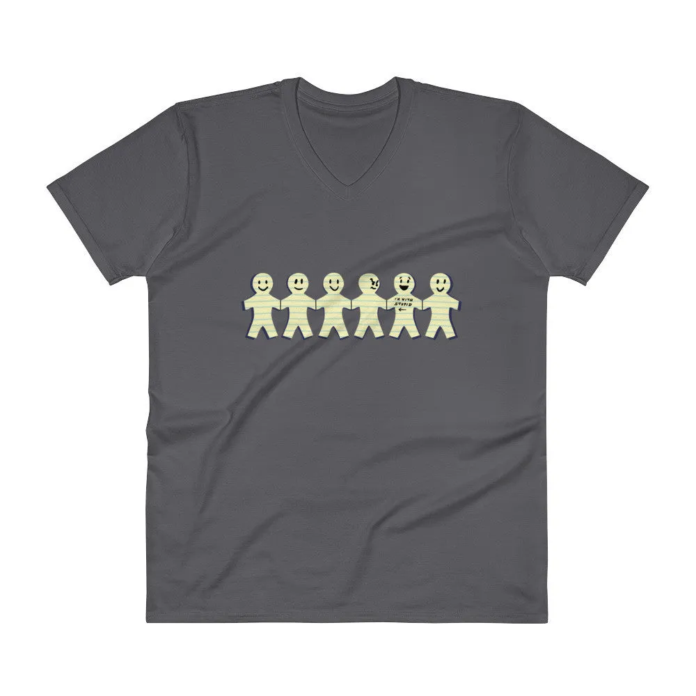 I'm with Stupid V-Neck T-Shirt