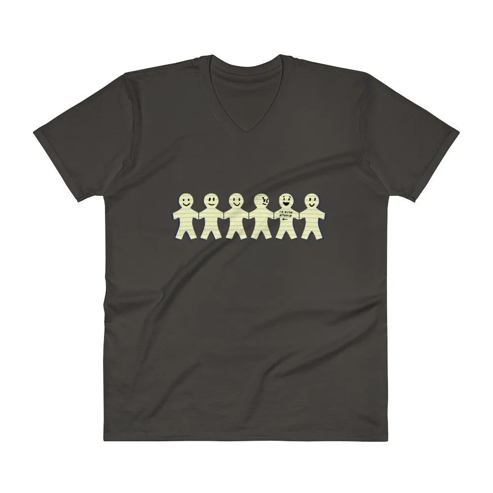 I'm with Stupid V-Neck T-Shirt