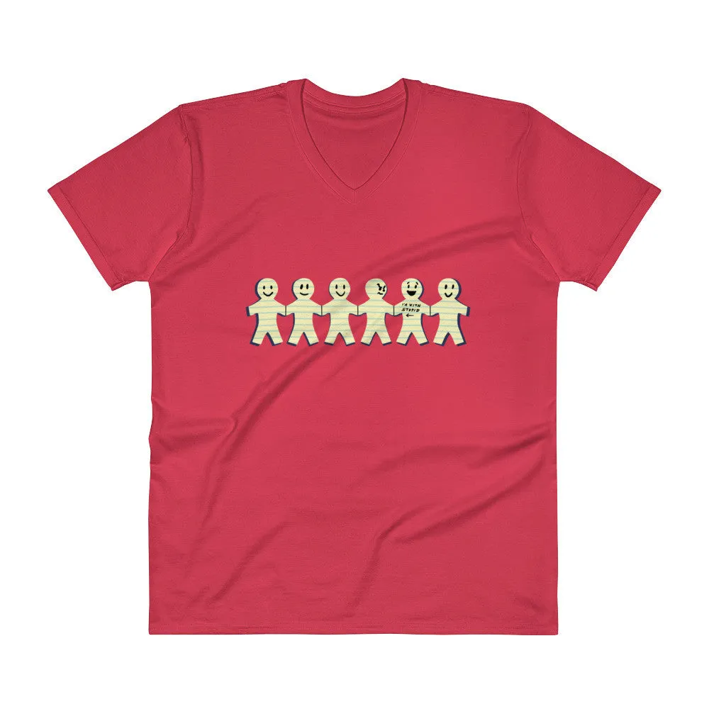I'm with Stupid V-Neck T-Shirt