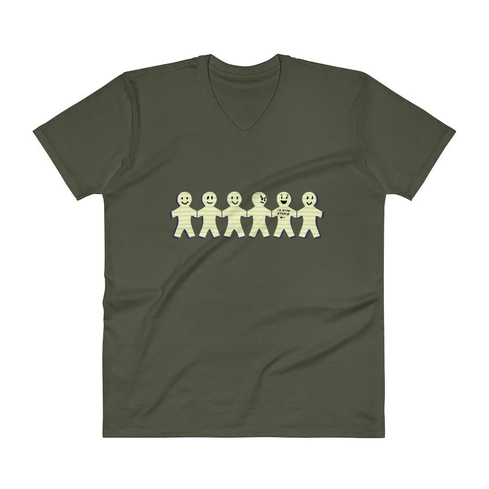 I'm with Stupid V-Neck T-Shirt