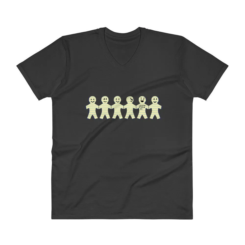 I'm with Stupid V-Neck T-Shirt