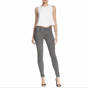 J Brand Berlin Print Super Skinny Leg Jeans Mid Rise Size 24