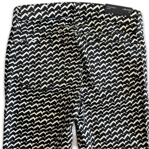 J Brand Berlin Print Super Skinny Leg Jeans Mid Rise Size 24