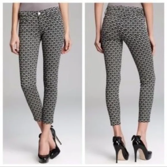 J Brand Berlin Print Super Skinny Leg Jeans Mid Rise Size 24