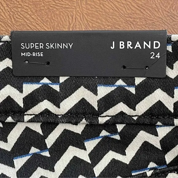 J Brand Berlin Print Super Skinny Leg Jeans Mid Rise Size 24