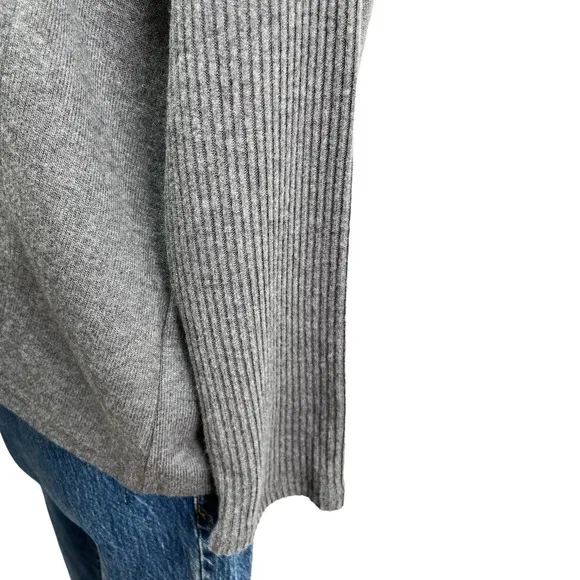 Johnny Was Calme Tunnel Neck Drawstring Crop Sweater in Gray NWT Medium