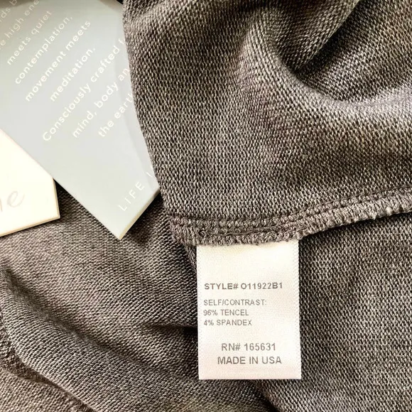 Johnny Was Calme Tunnel Neck Drawstring Crop Sweater in Gray NWT Medium