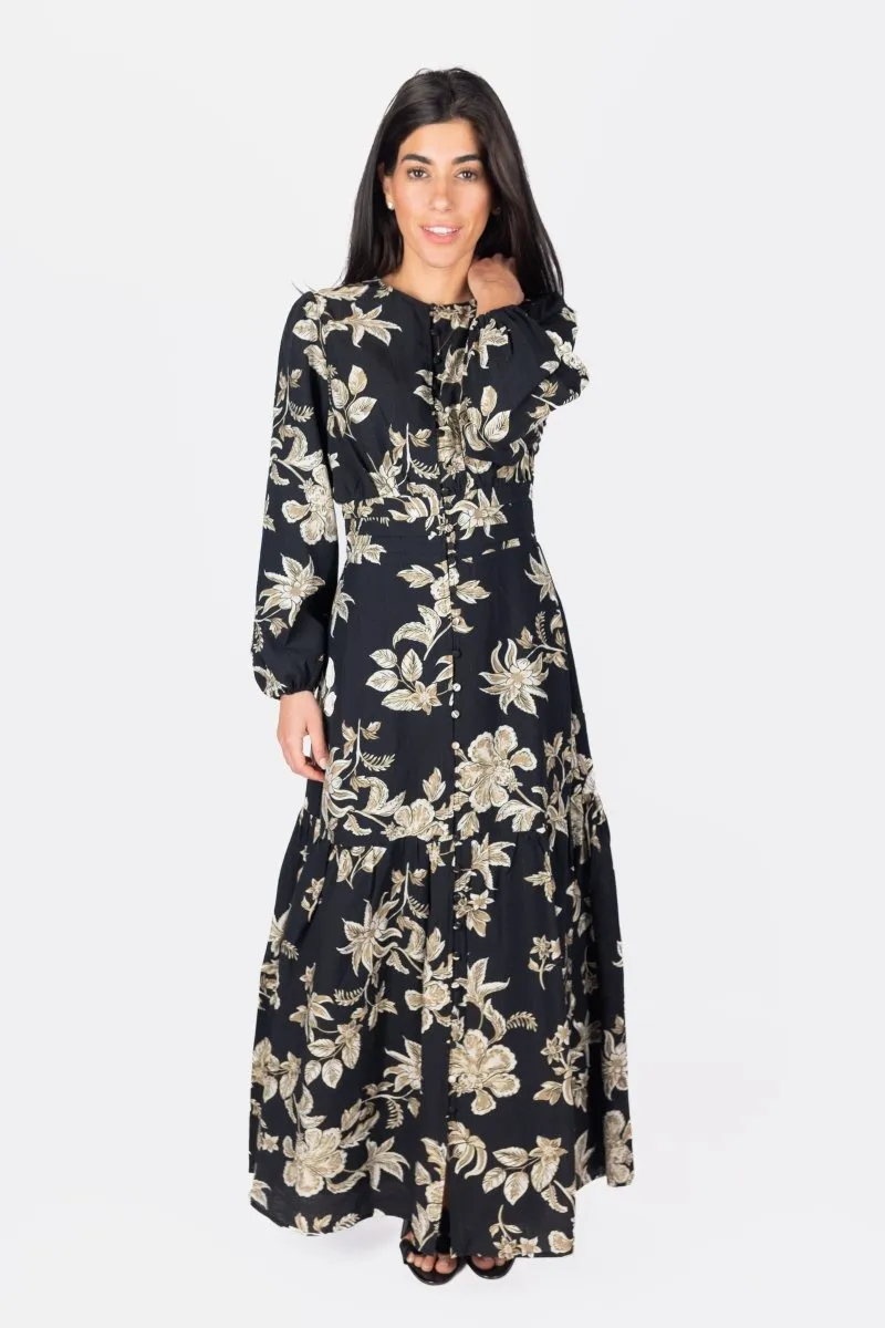 JOSEPHINE DRESS 53" (BLACK/BEIGE)