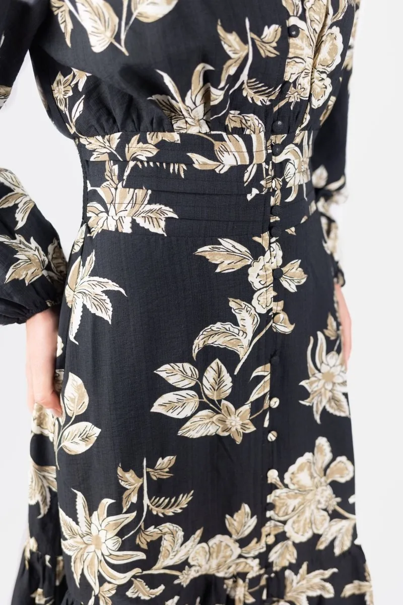 JOSEPHINE DRESS 53" (BLACK/BEIGE)