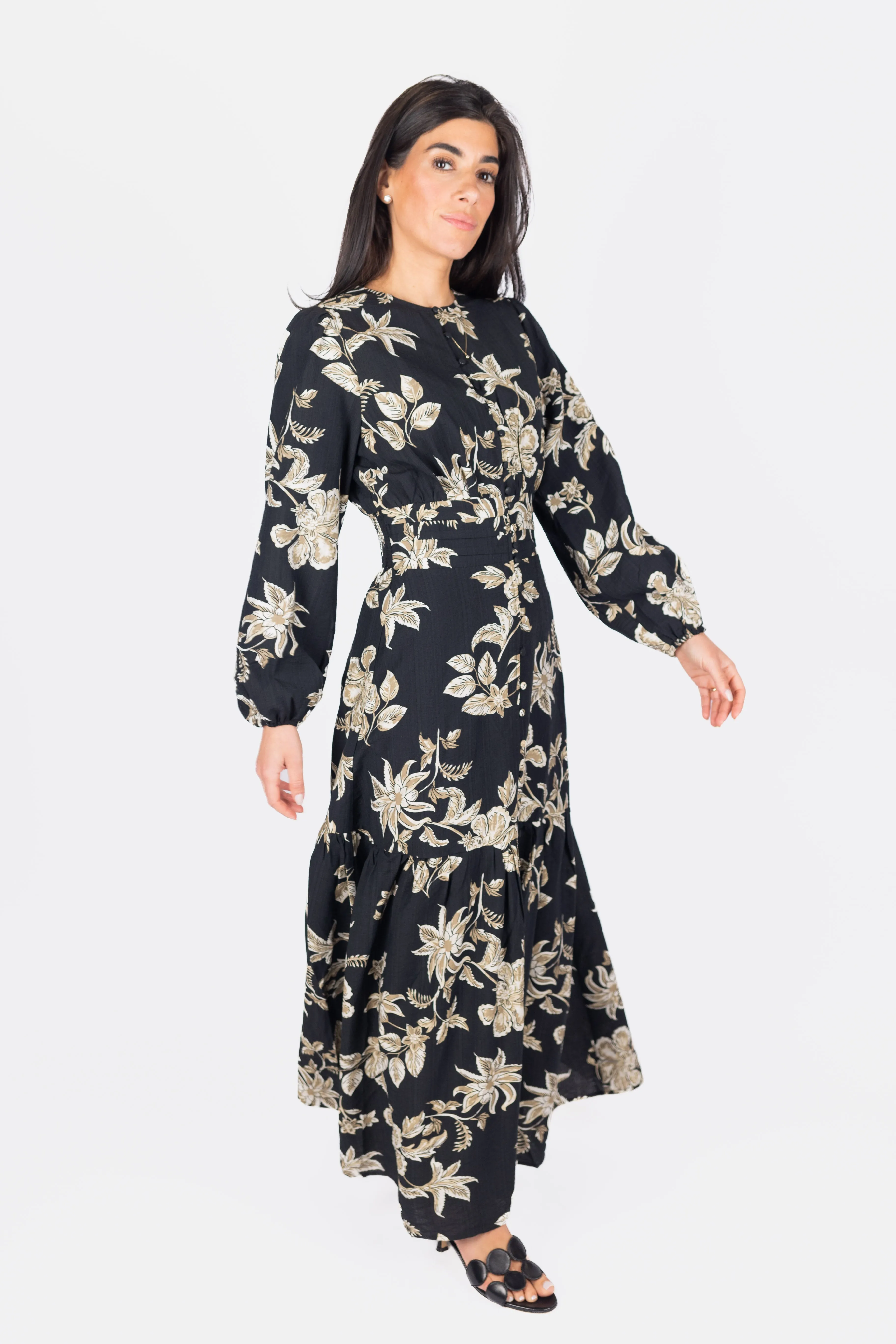 JOSEPHINE DRESS 53" (BLACK/BEIGE)