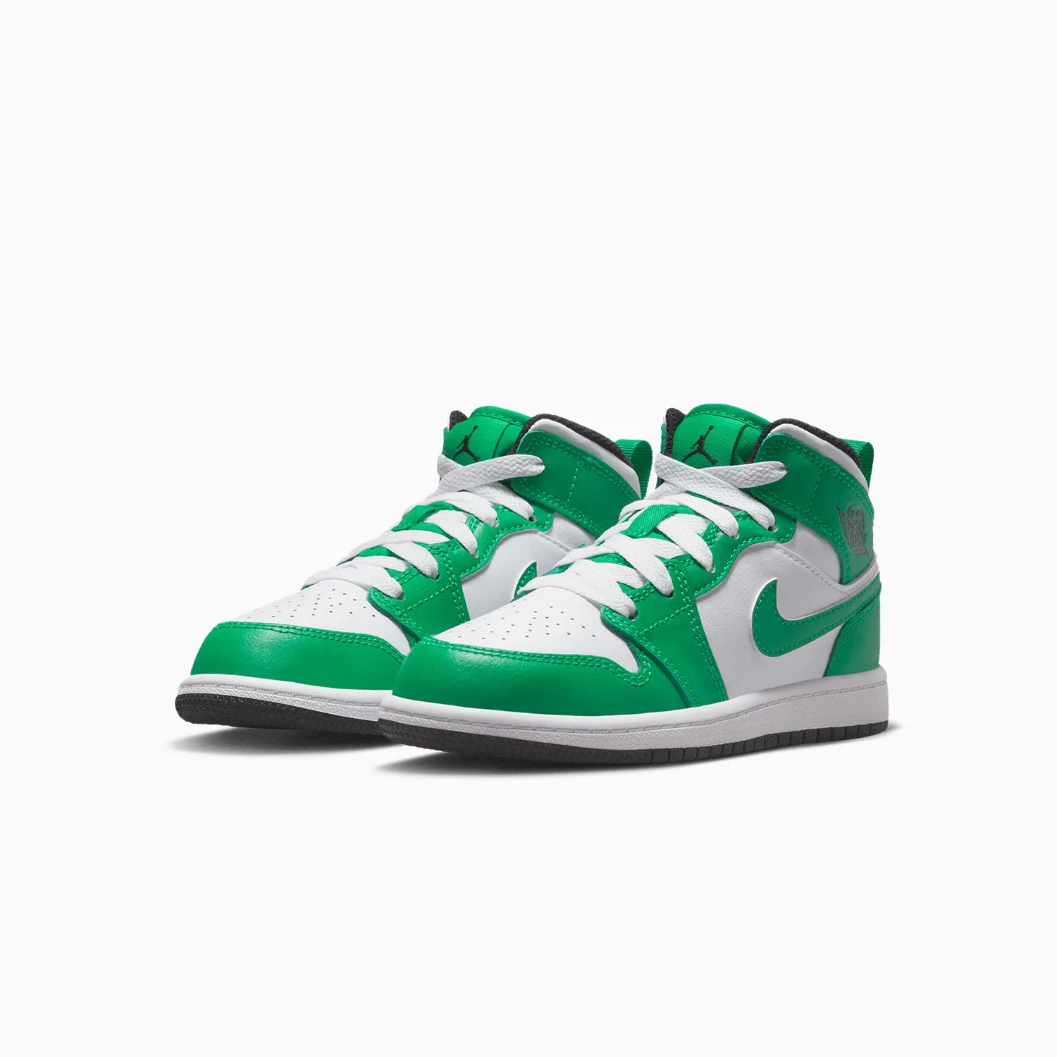 Kid's Air Jordan 1 Mid "Lucky Green" Pre School