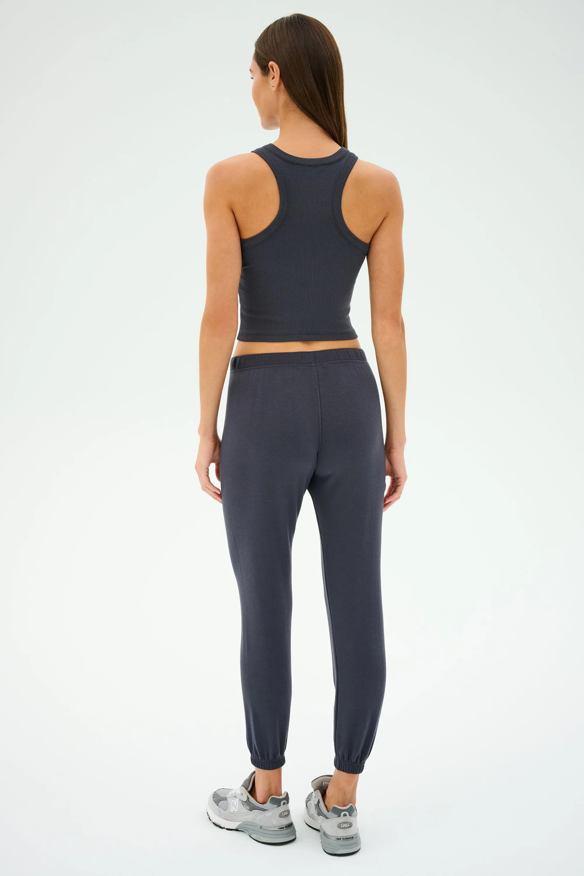 Kiki Rib Crop Tank - Graphite