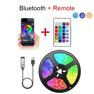 LED Strip Light Rope Light String Tape Bluetooth USB 5050 SMD 5V USB RGB Flexible Lights LED Lamp Tape Ribbon RGB Self-Adhesive For TV Desktop, etc.