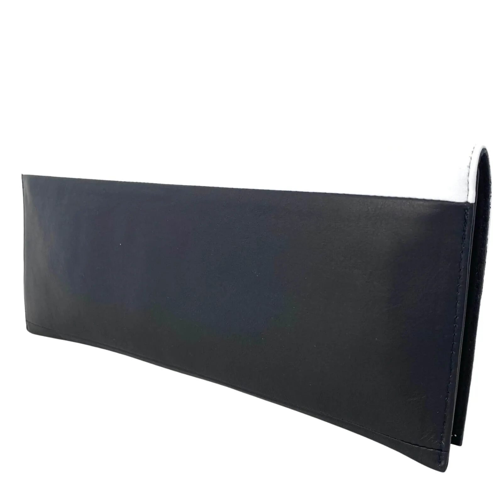 Lodi Black & White Leather Clutch Bag