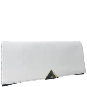 Lodi Black & White Leather Clutch Bag