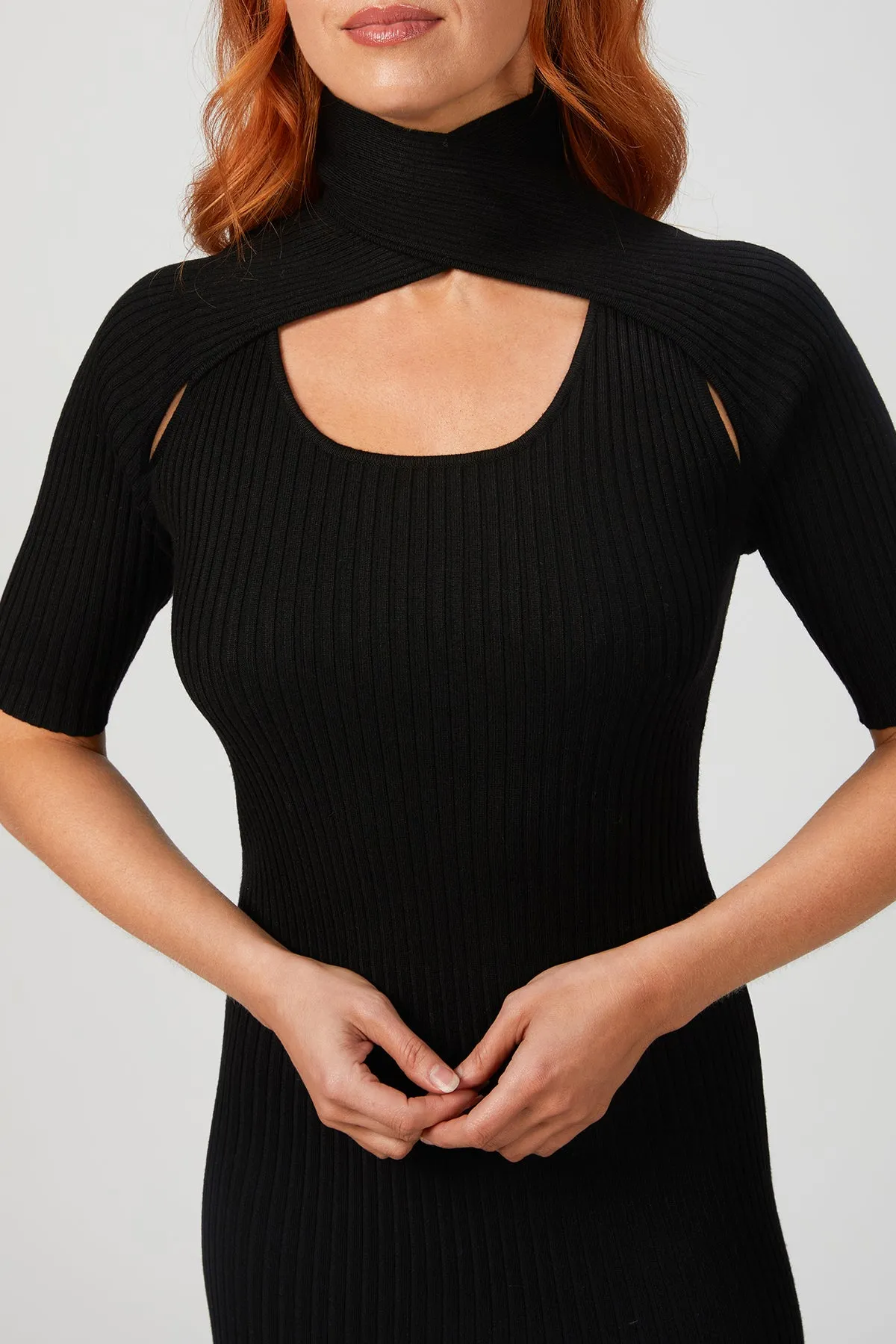 LOOP LAYERED KNIT DRESS